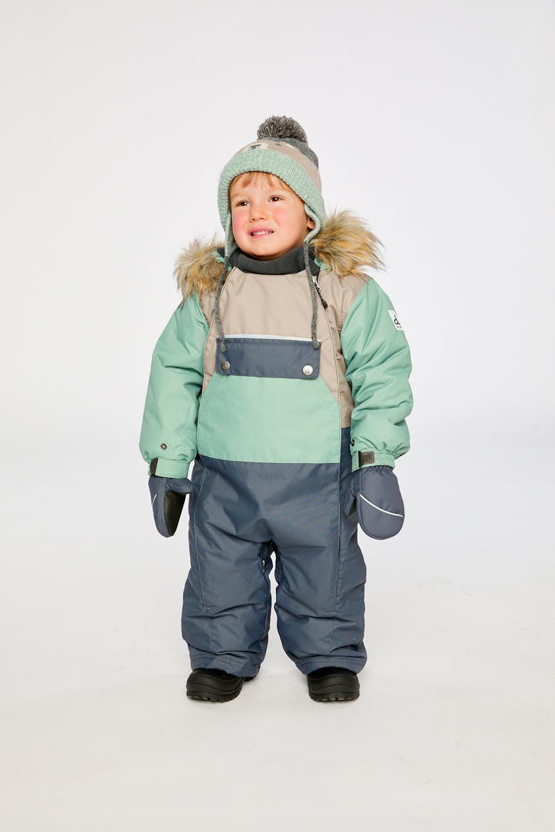 Play Car Seat Crotch Zipper Fleece Neckwarmer One Piece Snowsuit, Alternate, color, Cool Dark Grey