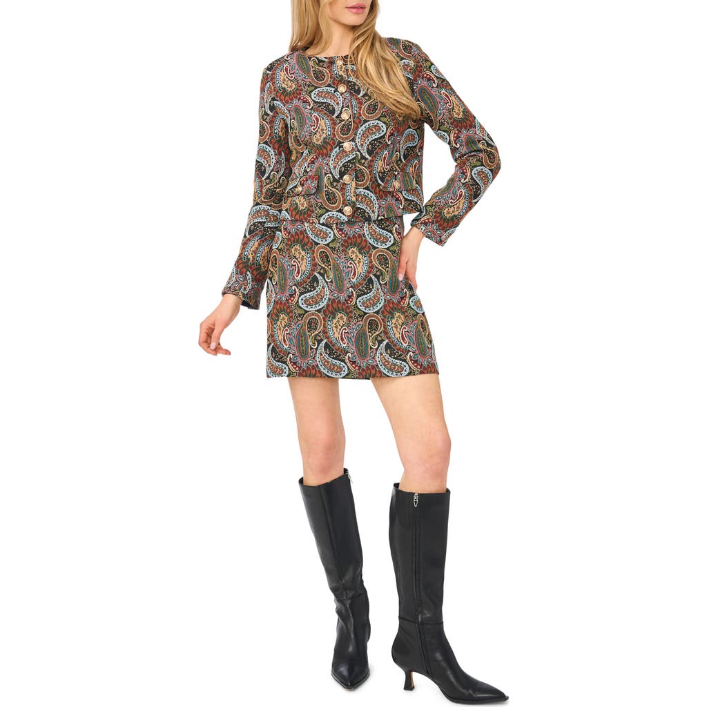 Halogenr Halogen(r) Paisley Collarless Jacket In Classic Navy