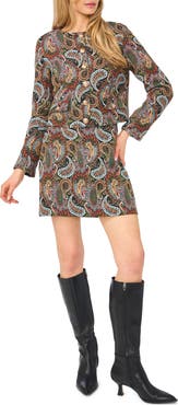 Halogen® Paisley Collarless Jacket