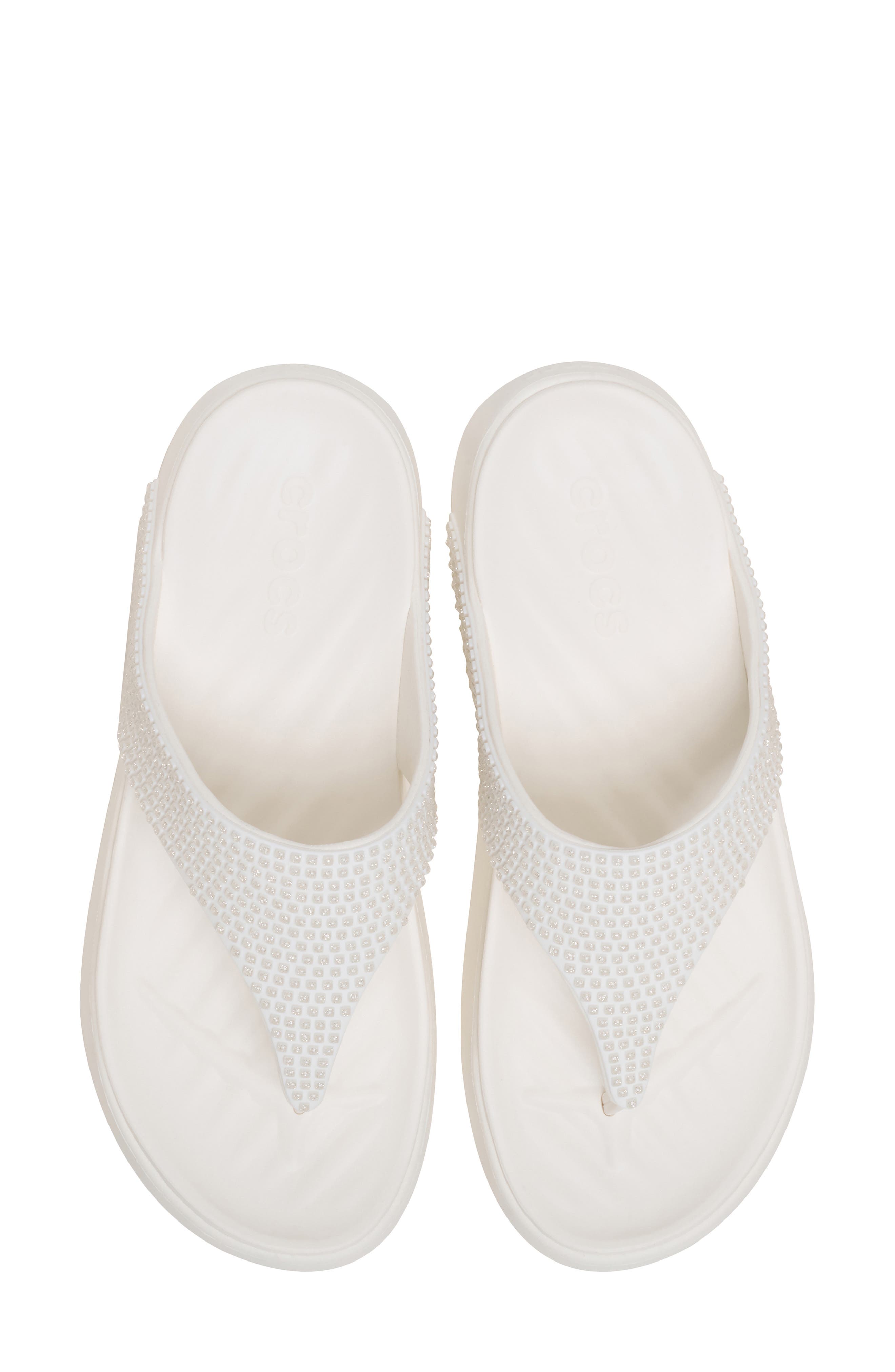CROCS Getaway Gems Flip Flop, Alternate, color, Chalk