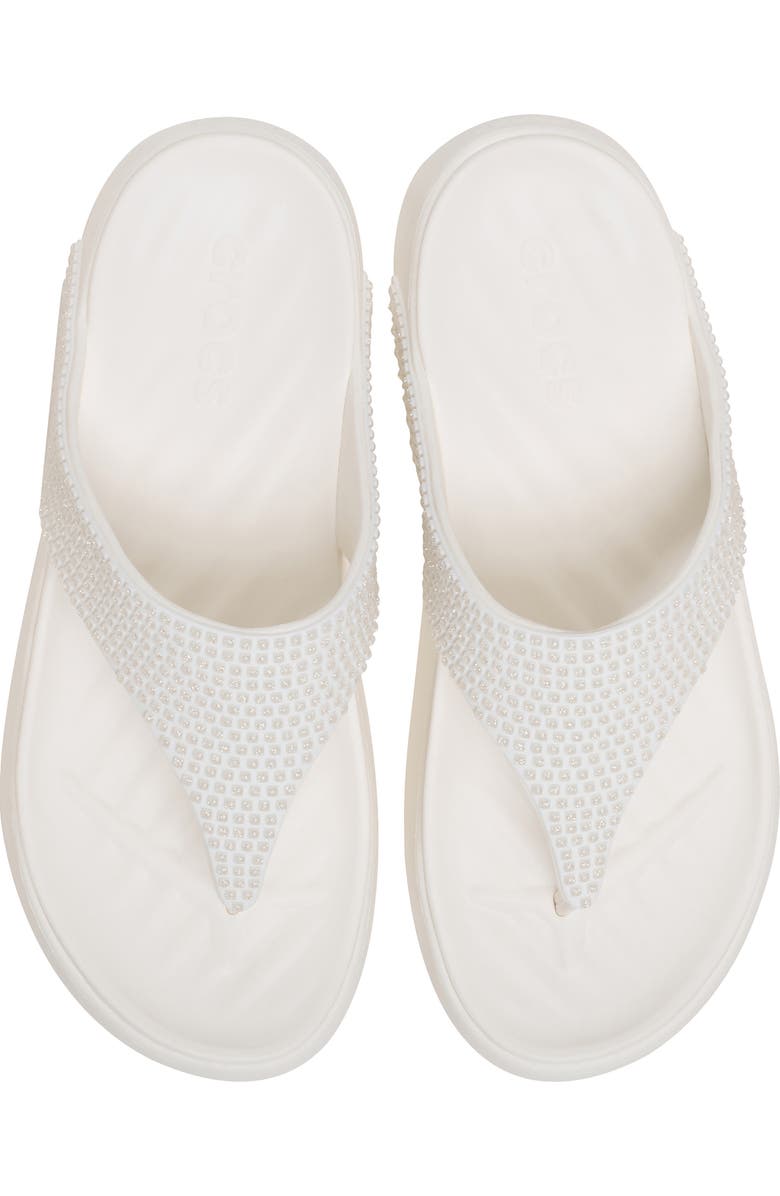 CROCS Getaway Gems Flip Flop, Alternate, color, Chalk