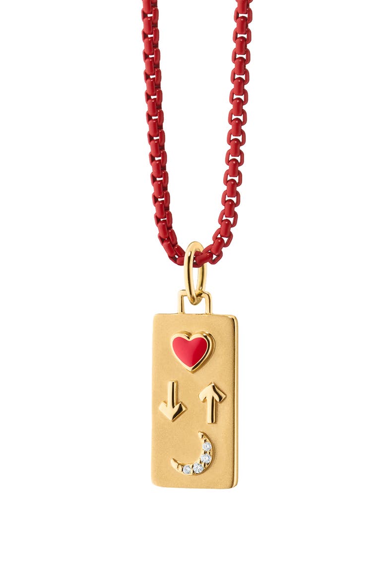 Sun, Moon & Stars 18k Gold Diamond & Enamel Pendant Necklace, Main, color, 18K YELLOW GOLD