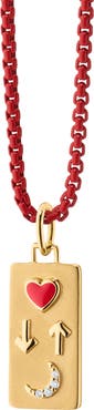 Monica Rich Kosann Sun, Moon & Stars 18k Gold Diamond & Enamel Pendant Necklace