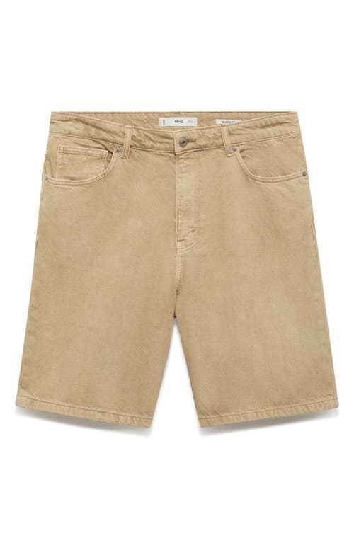 Mango Relaxed Fit Denim Bermuda Shorts In Neutral