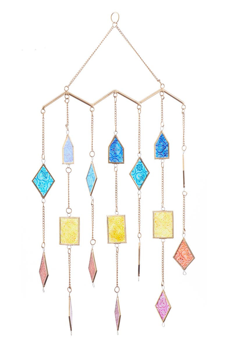 Novogratz Multicolored Glass Windchime, Alternate, color,