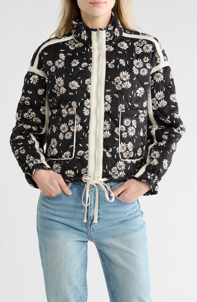 BLANKNYC Cropped Quilted Jacket, Main, color, Flower Box