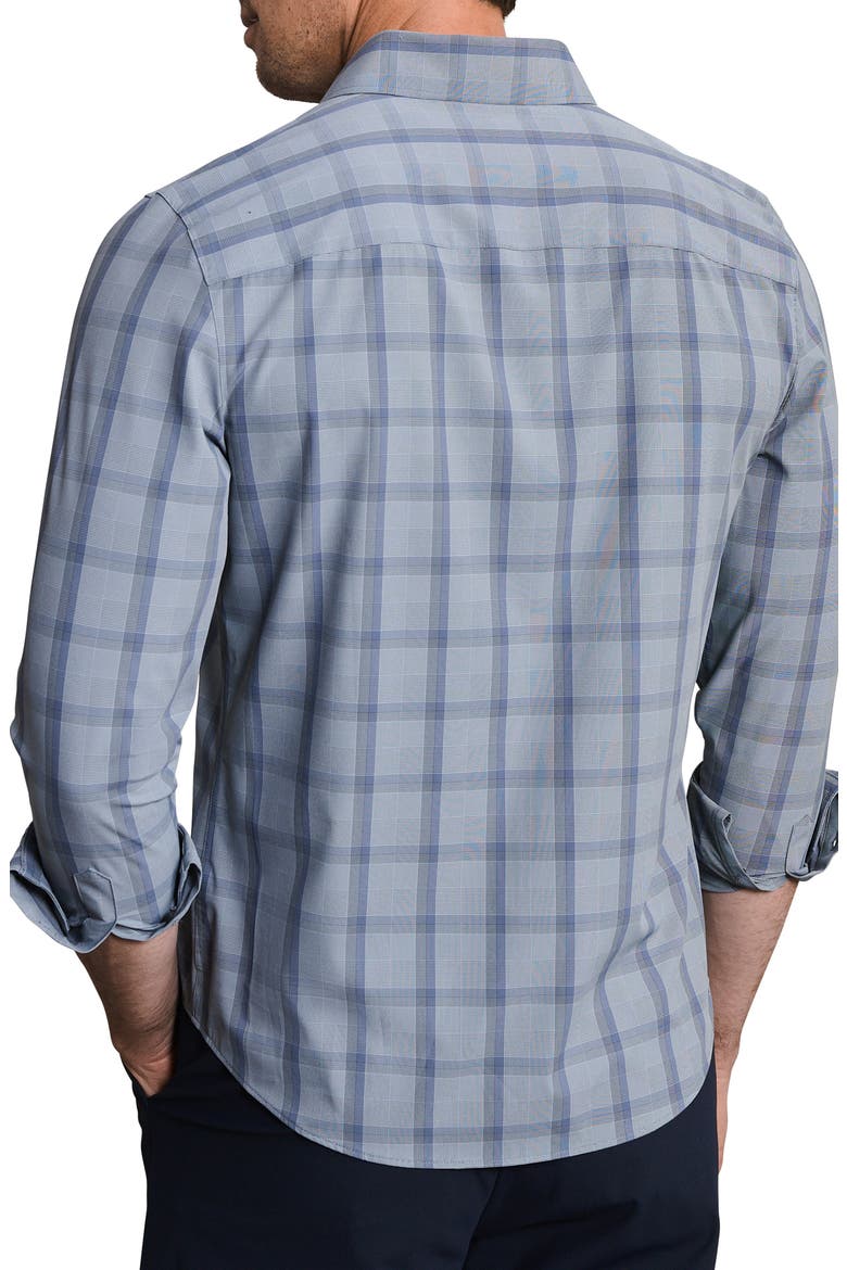 State of Mind Slim Fit Long Sleeve Performance Shirt, Alternate, color, VINTAGE INDIGO HERRINGBONE