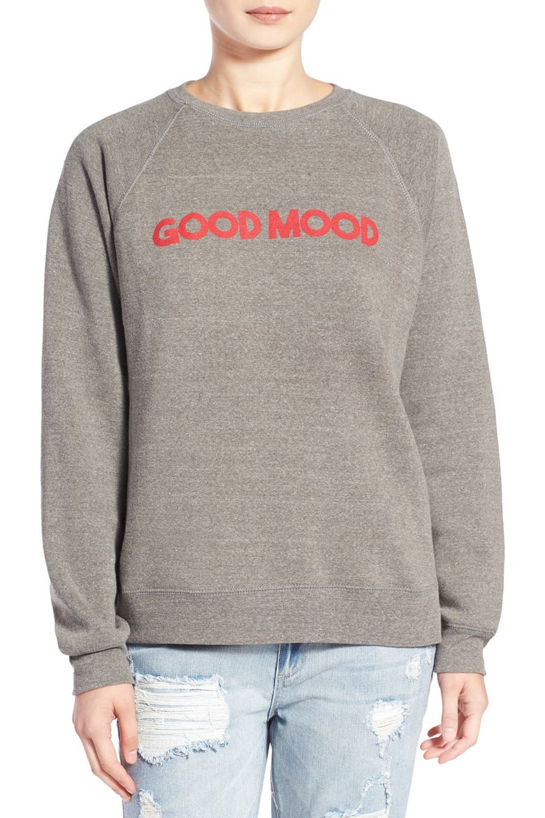 'Good Mood' Graphic Sweatshirt, Main, color, HEATHER GREY