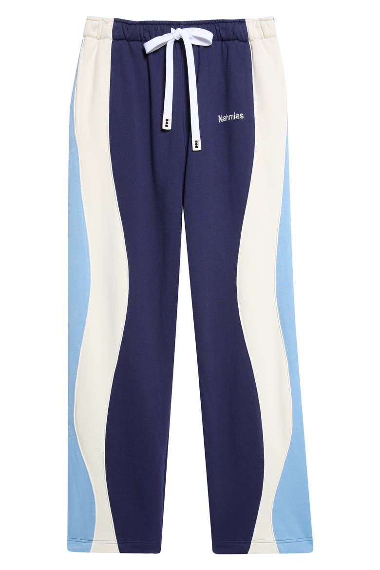 Ollie Paneled Cotton Sweatpants, Main, color, WORN NAVY