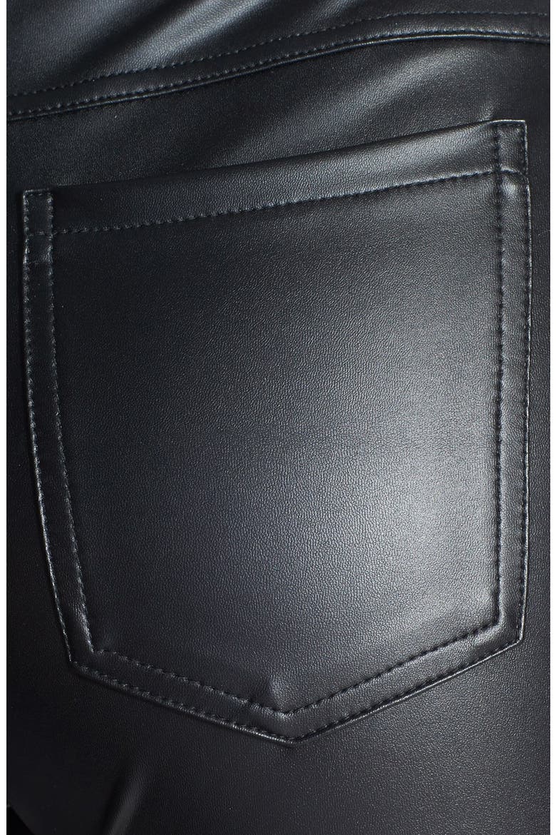 'Leatherette' Leggings, Alternate, color, BLACK