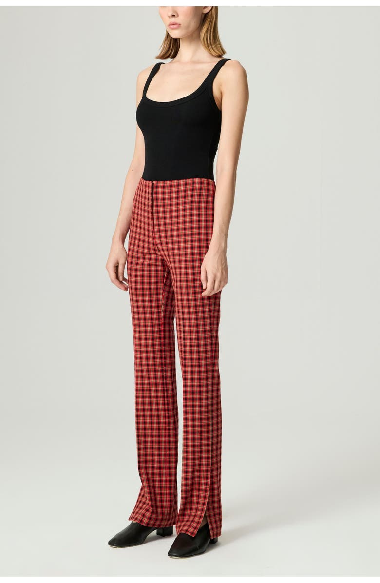 Nocturne Plaid Slit-Hem Pants, Alternate, color, Multi-Colored