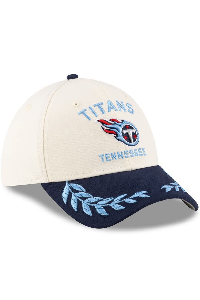 Men's New Era  Cream/Navy Tennessee Titans 2025 NFL Draft 39THIRTY Flex Hat, Alternate, color, Cream