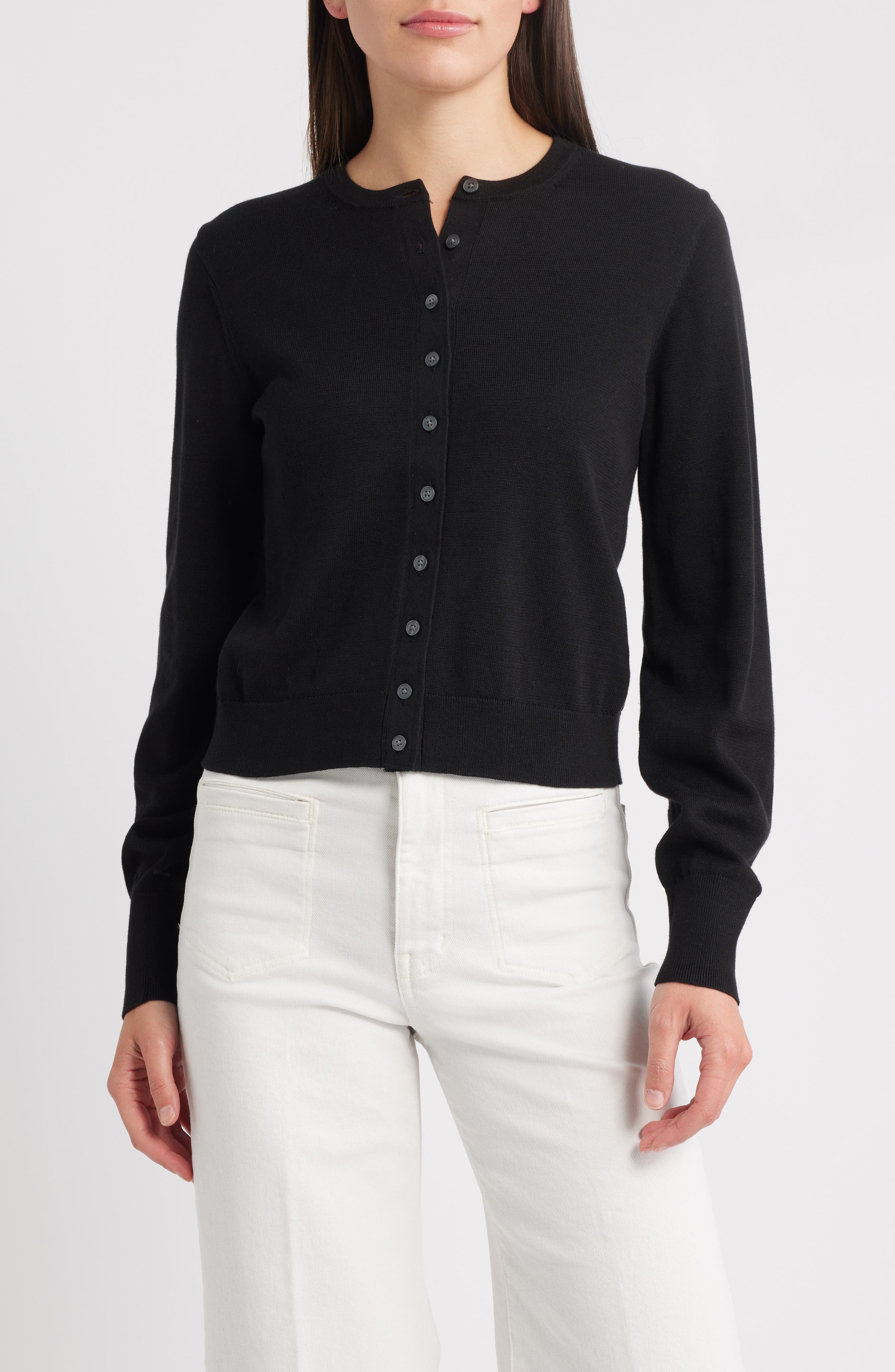 Madewell Cotton Crewneck Cardigan