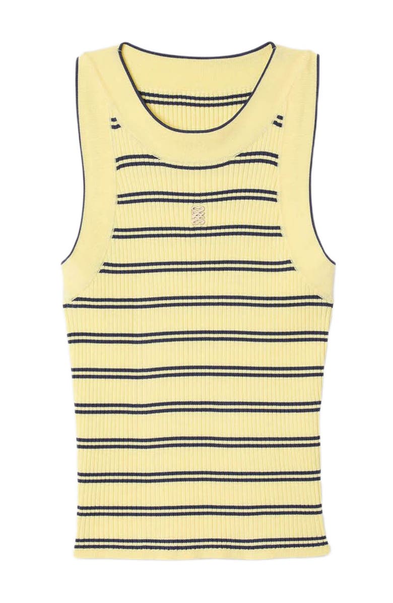 SANDRO Striped knit vest top, Alternate, color, Light Yellow