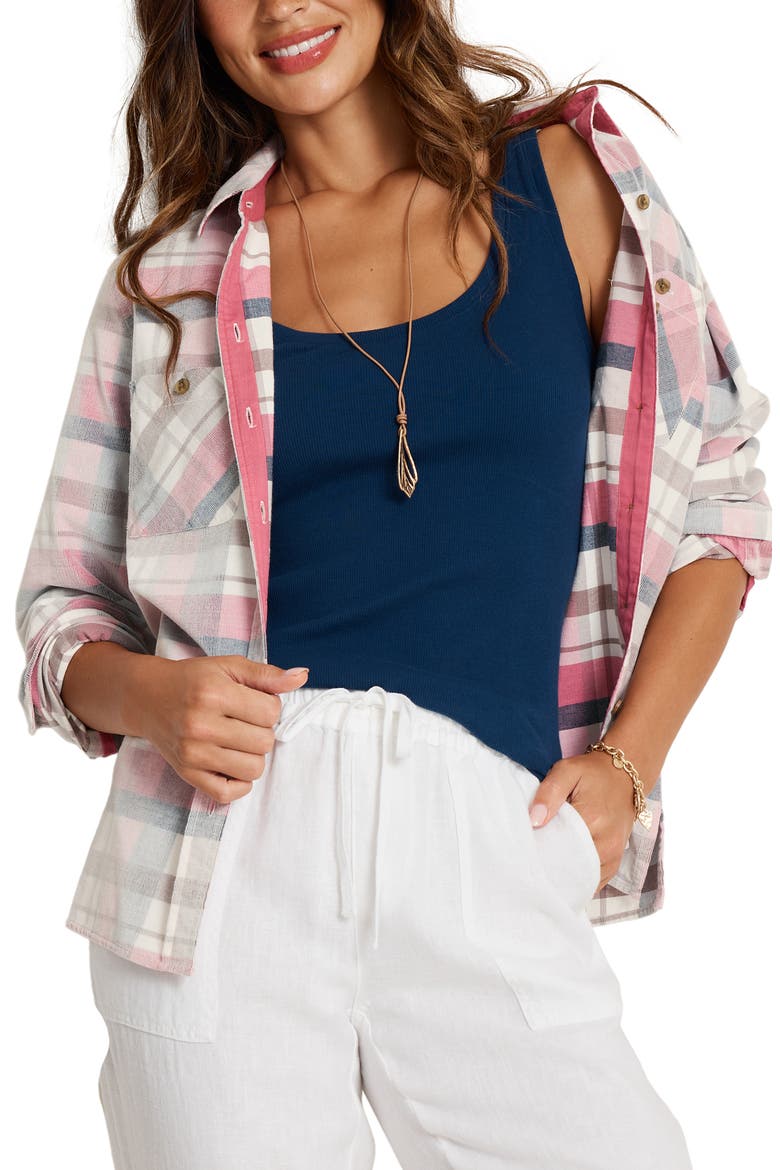 Cyprus Isle Plaid Corduroy Shirt, Alternate, color, MULBERRY MIXER