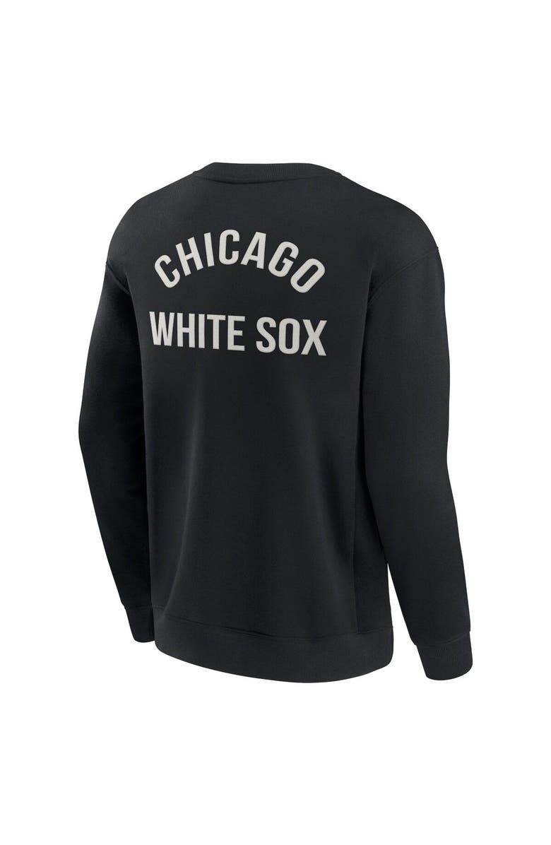 Fanatics Signature Unisex Fanatics Signature Black Chicago White Sox Super Soft Pullover Crew Sweatshirt, Alternate, color, Black