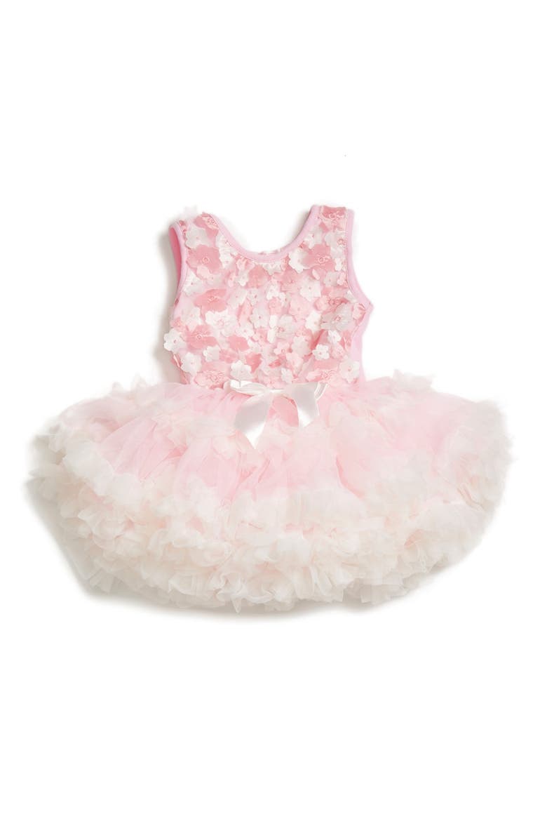 Floral Appliqué Pettidress, Main, color, PINK