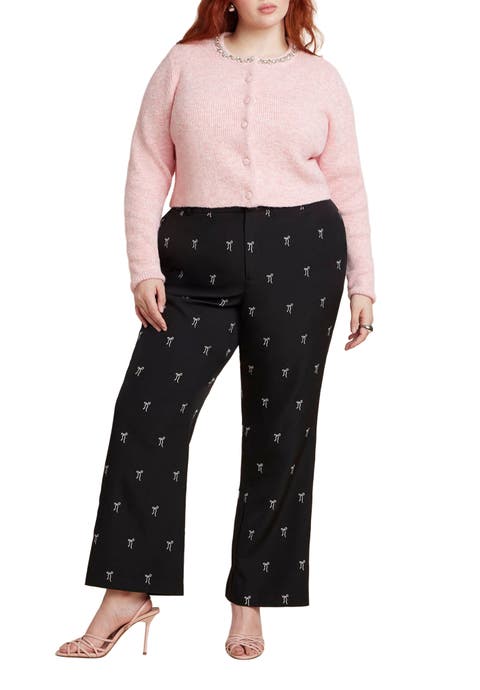 Embroidered Bow Bootcut Trouser (Plus Available)