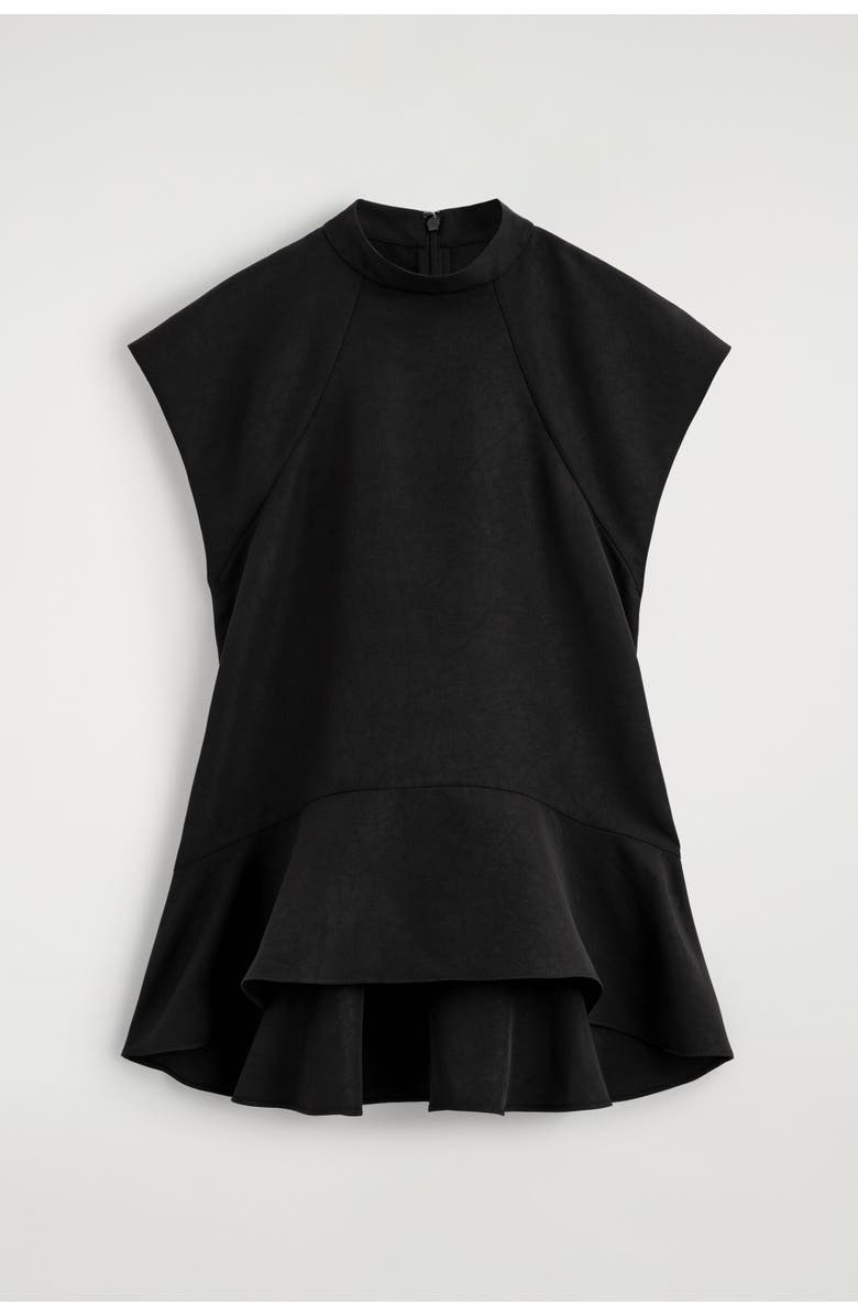 COS Sculpted Turtleneck Top, Alternate, color, Black