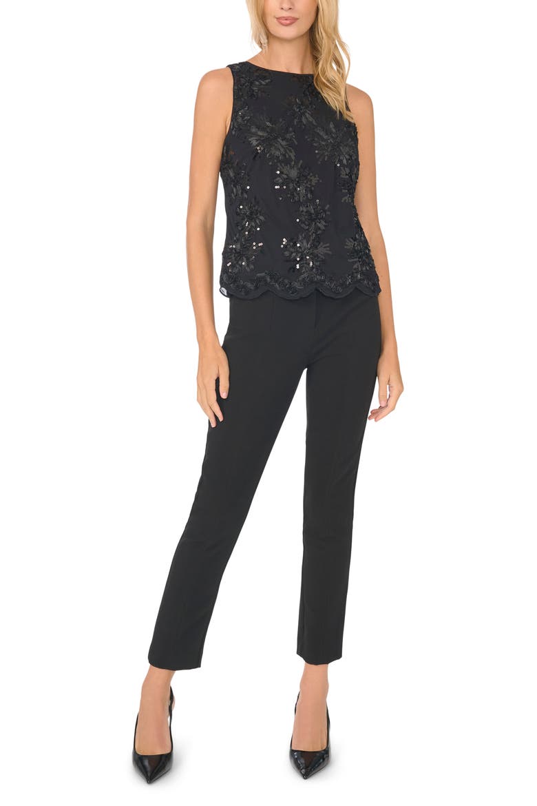 Soutache Tie Back Sleeveless Top, Alternate, color, RICH BLACK