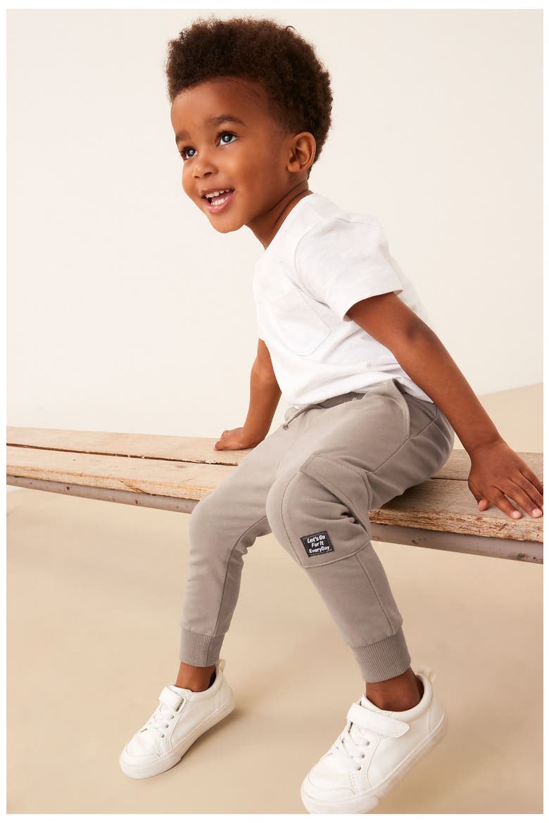 Kids' Stretch Cotton Utility Skinny Joggers, Alternate, color, GREY