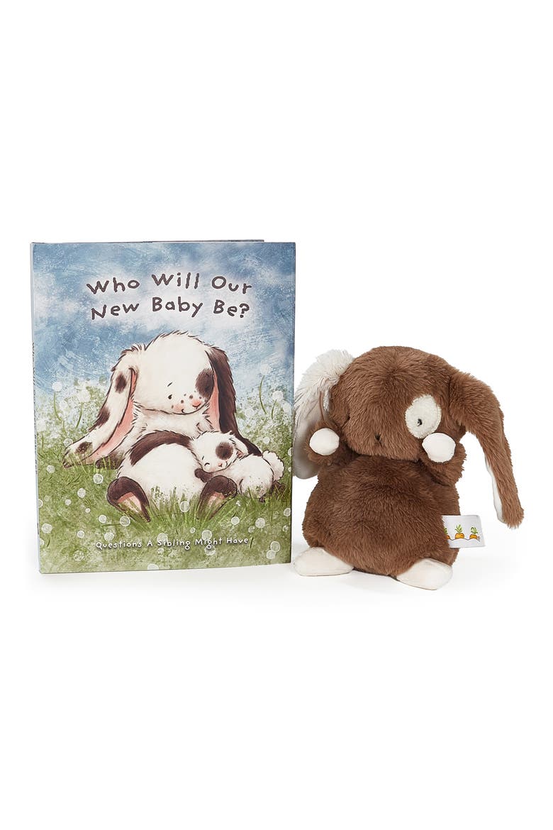 Baby Harriet's Board Book & Plush Bunny Gift Set, Main, color, BROWN