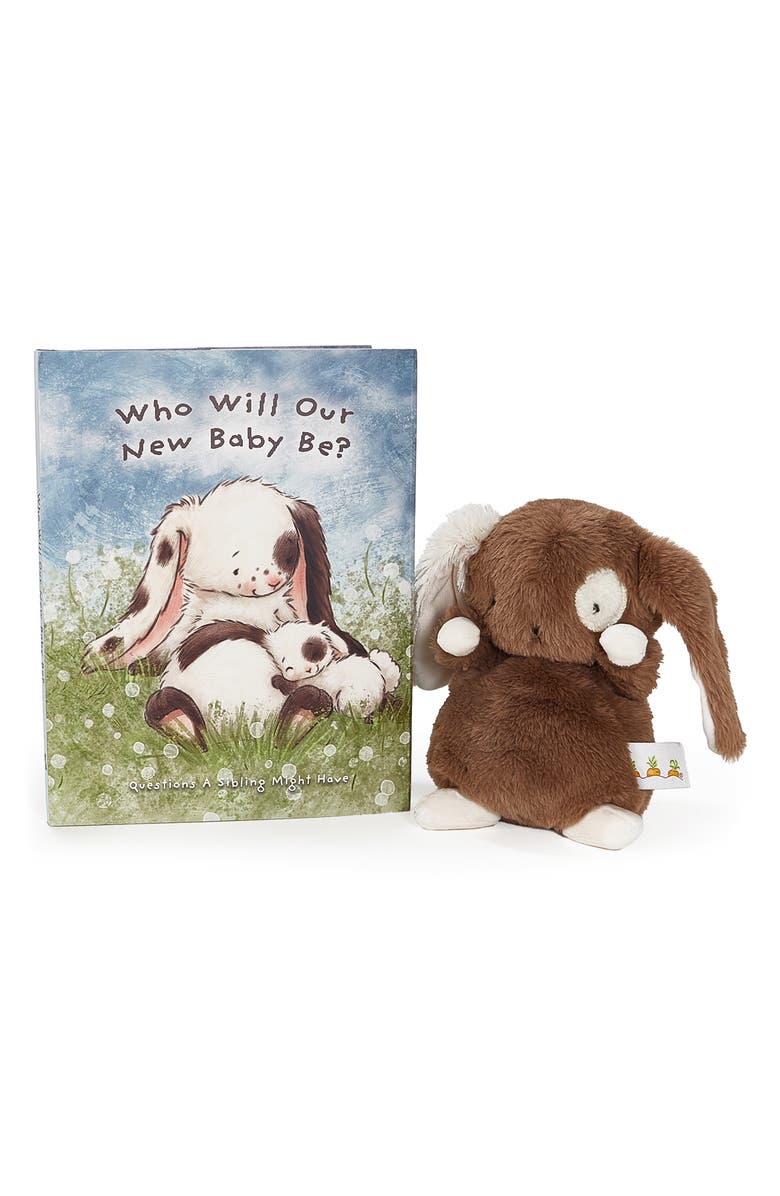 Bunnies by the Bay Baby Harriet's Board Book & Plush Bunny Gift Set, Main, color, Brown