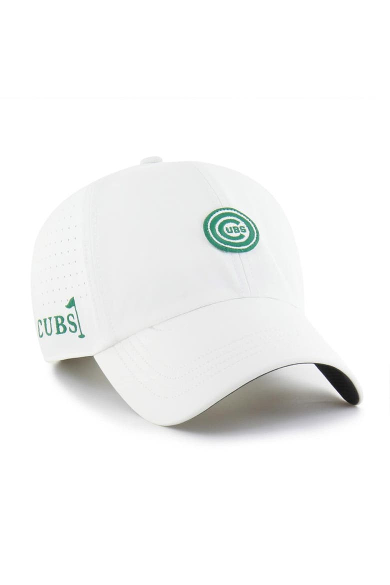 Men's '47 White Chicago Cubs Elevated Greens Clean Up Adjustable Hat, Main, color, White
