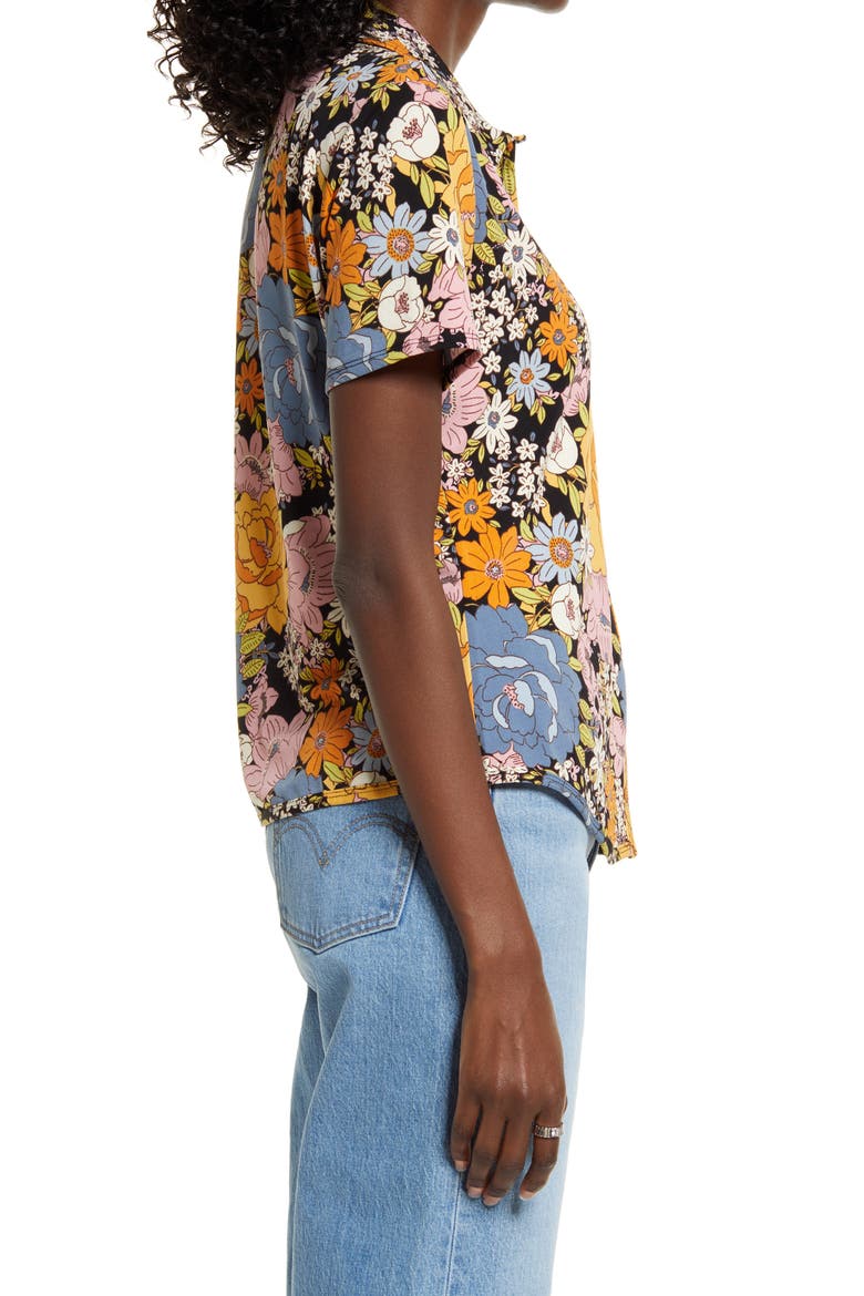 Naomi Button-Up Shirt, Alternate, color, BLACK VINTAGE FLORAL