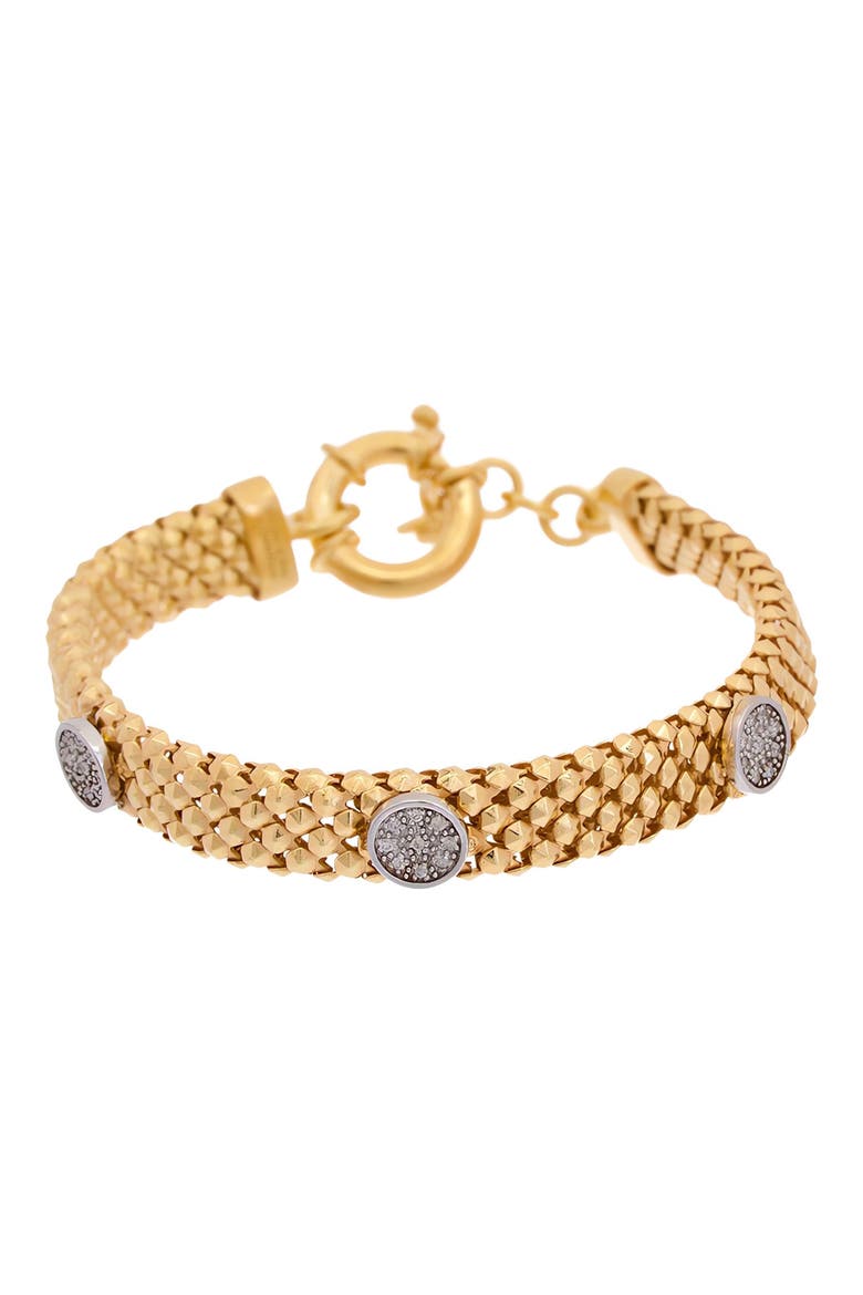 Diamond Circle Chain Bracelet - 0.15ct., Main, color, YELLOW GOLD
