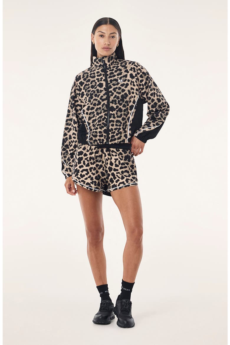 Linear Water Repellent Jacket, Alternate, color, LEOPARD/ BLACK