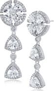 CZ by Kenneth Jay Lane Trillion Cut Cubic Zirconia Linear Drop Earrings