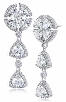 CZ by Kenneth Jay Lane Trillion Cut Cubic Zirconia Linear Drop Earrings