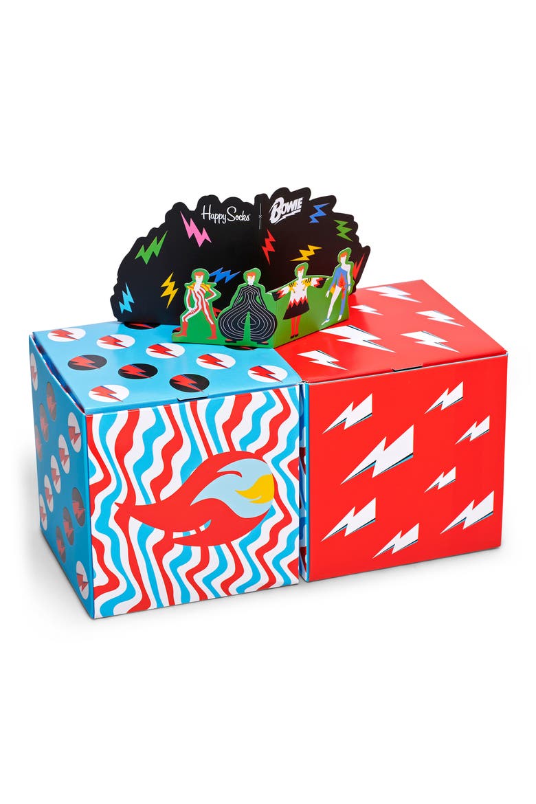 6-Pack David Bowie Socks, Alternate, color, BRT CMB