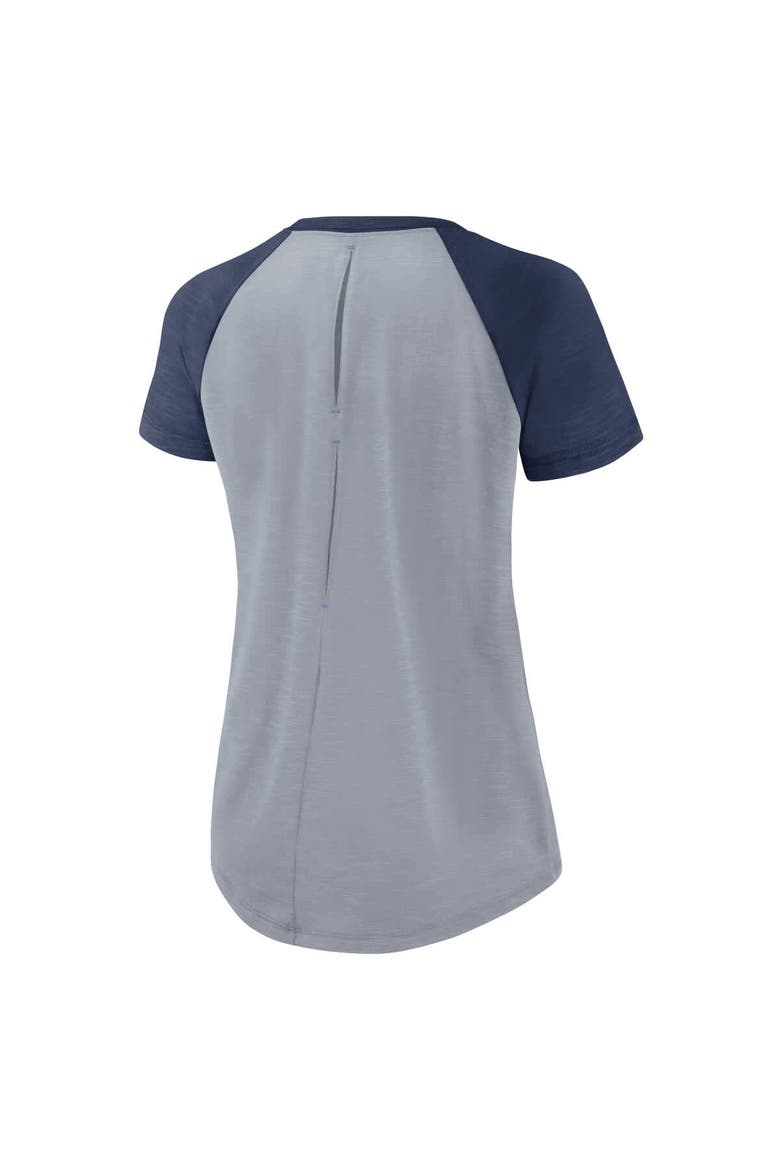 Women's Nike Heather Gray Tampa Bay Rays Summer Breeze Raglan Fashion T-Shirt, Alternate, color, Heather Gray