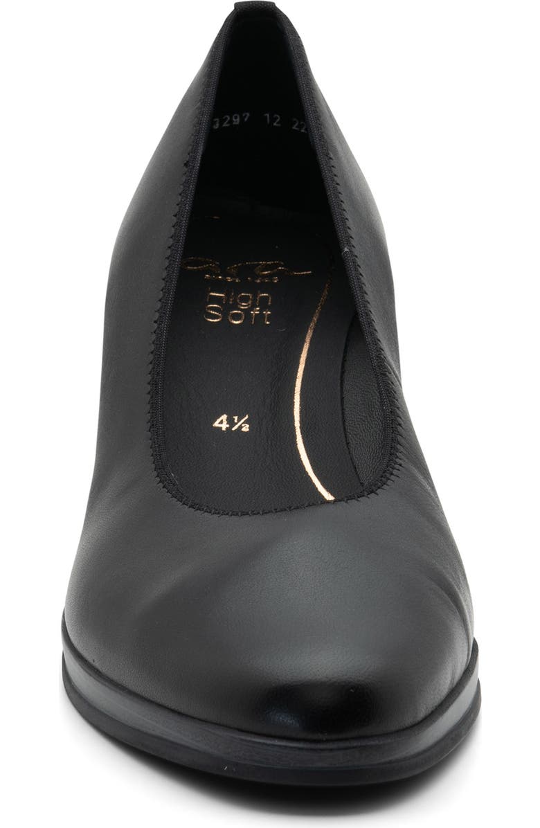 ara Block Heel Pump, Alternate, color, Black Nappa Leather