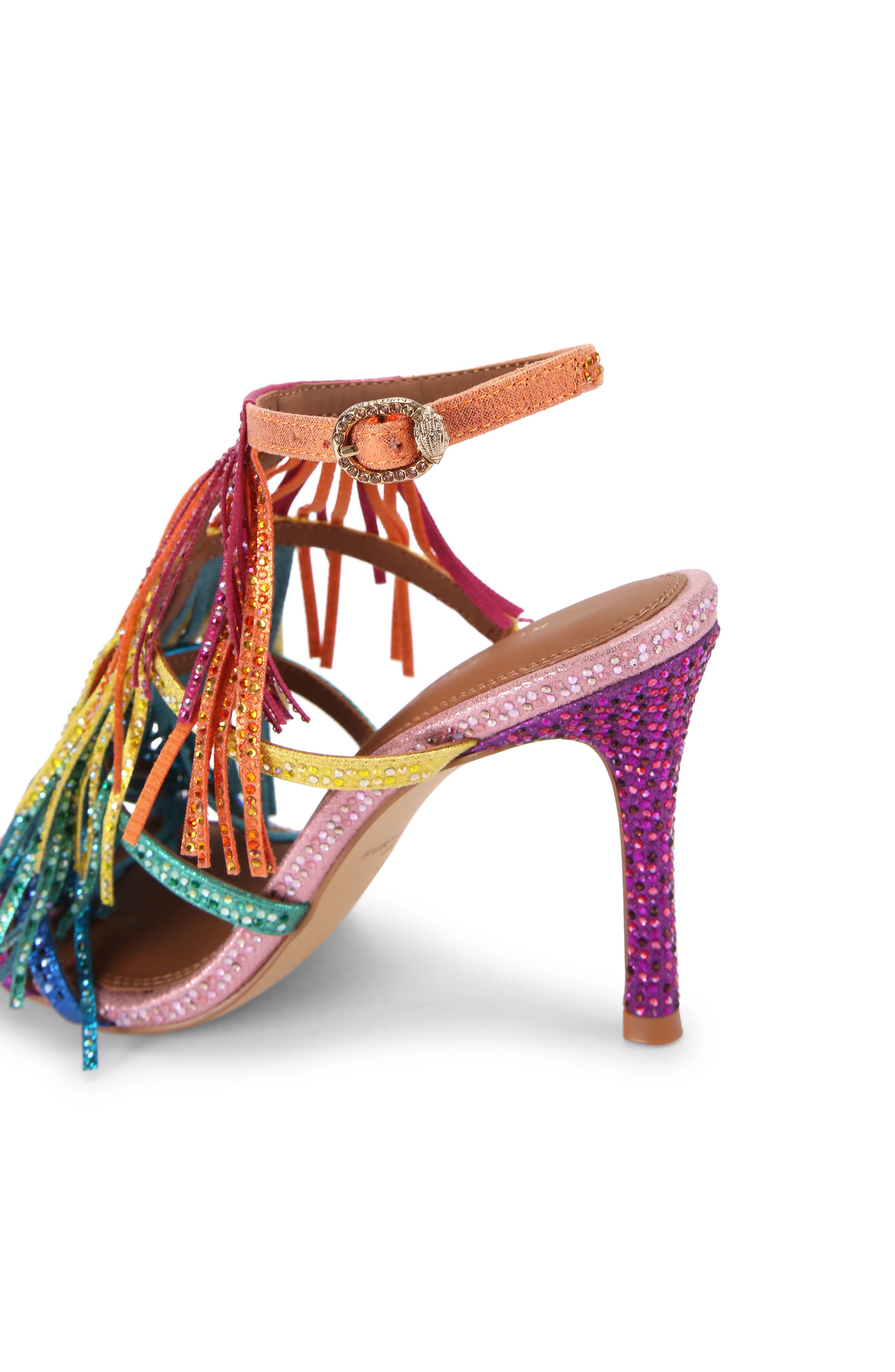 Kurt Geiger London Fringe Ankle Strap Sandal, Alternate, color, 