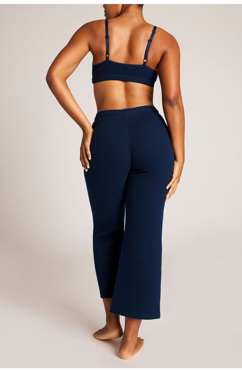 Negative Underwear Waffle Knit Cropped Track Pant, Alternate, color, Navy