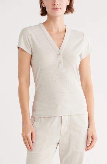 James Perse V-Neck Cotton Blend Henley | Nordstromrack