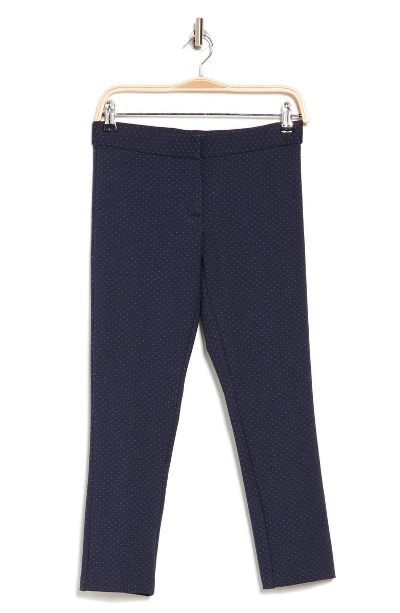 Amanda & Chelsea Amanda Pindot Ponte Knit Slim Pants, Alternate, color, Navy / White