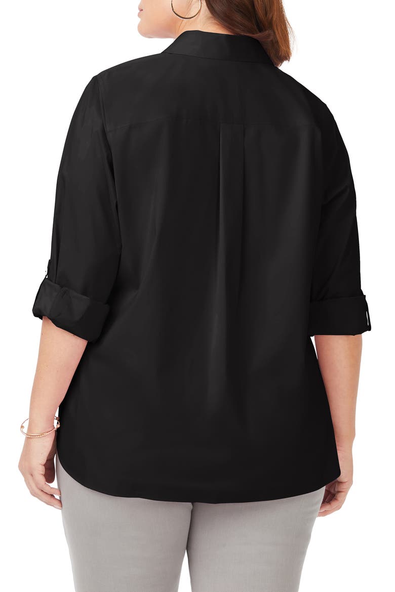 Cole Roll Sleeve Button-Up Shirt, Alternate, color, BLACK
