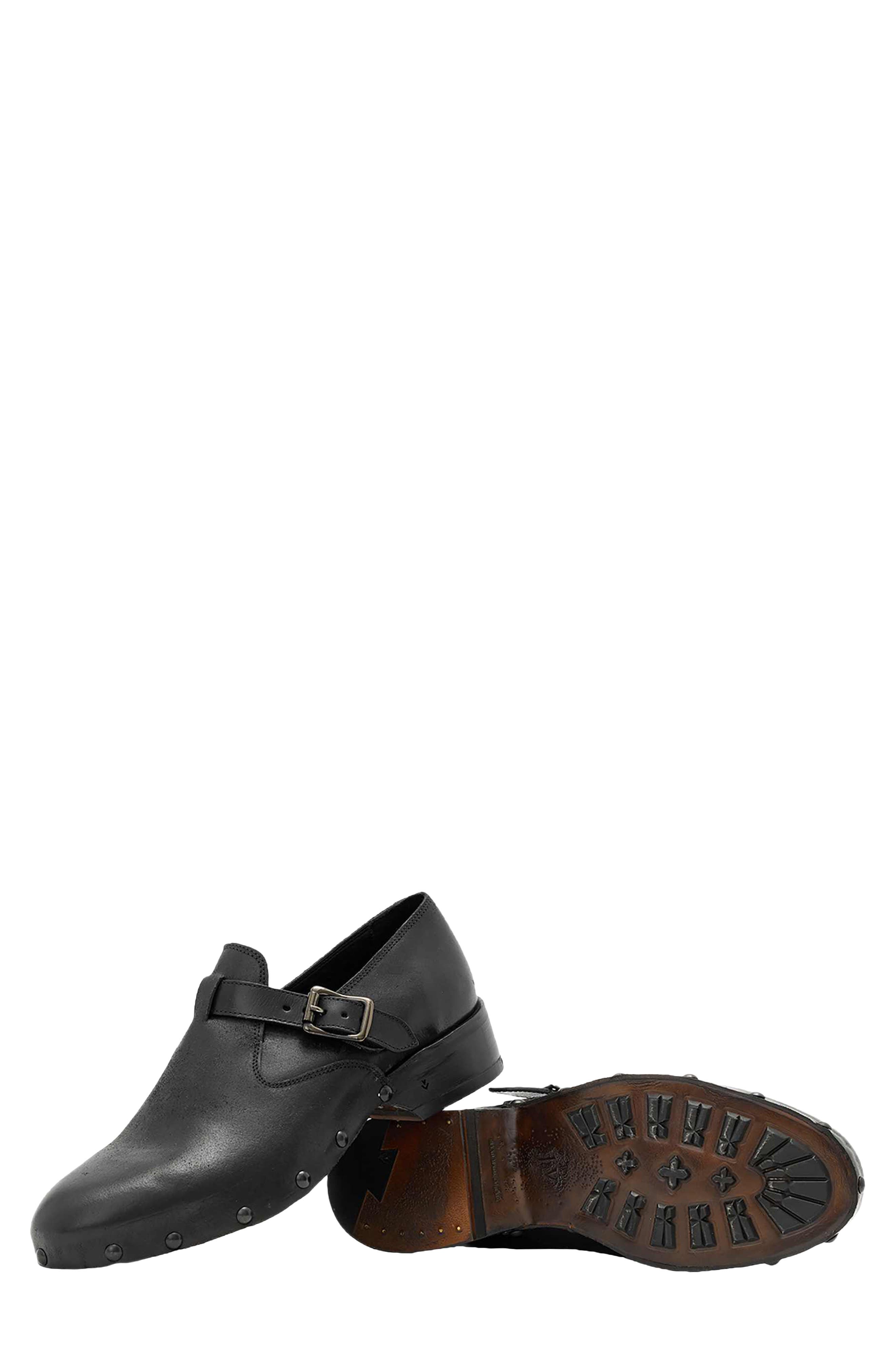 Verlaine Leather Buckle Clog, Alternate, color, MINERAL BLACK