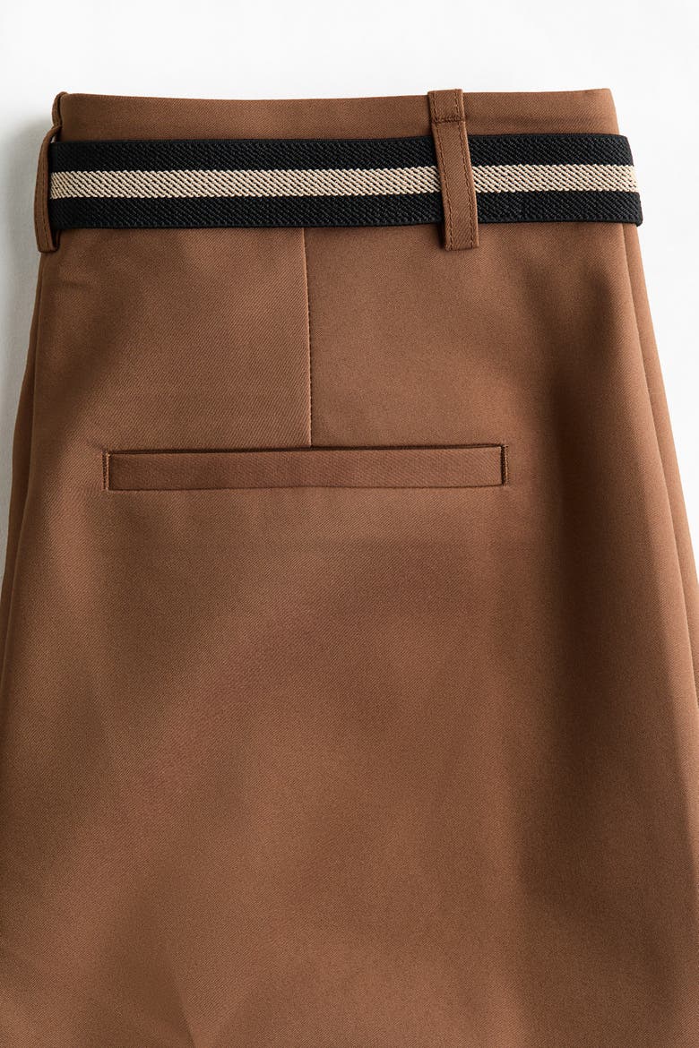 Belted Bootcut Pants, Alternate, color, Brown