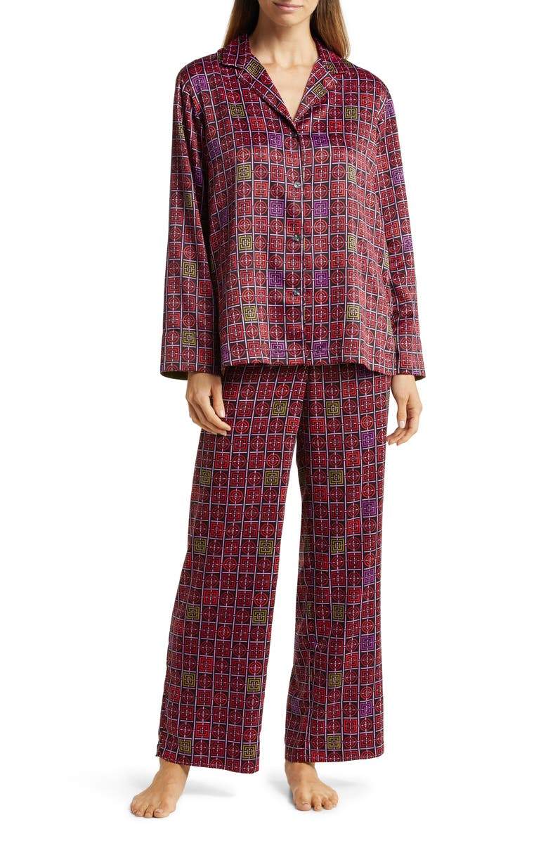Natori Infinity Jacquard Satin Pajamas, Main, color, 