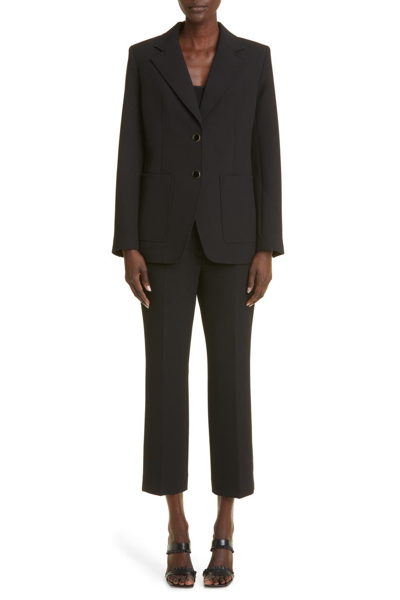 The Boardroom Stretch Crepe Suit Jacket, Alternate, color, BLACK