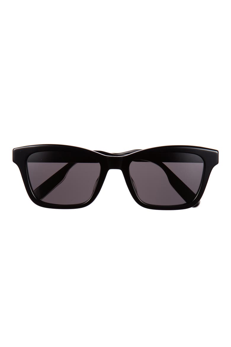 'Dioribbon S21 53mm Cat Eye Sunglasses, Main, color, SHINY BLACK / SMOKE