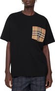 Burberry Check Pocket Cotton T-shirt