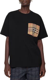 Burberry Check Pocket Cotton T-shirt