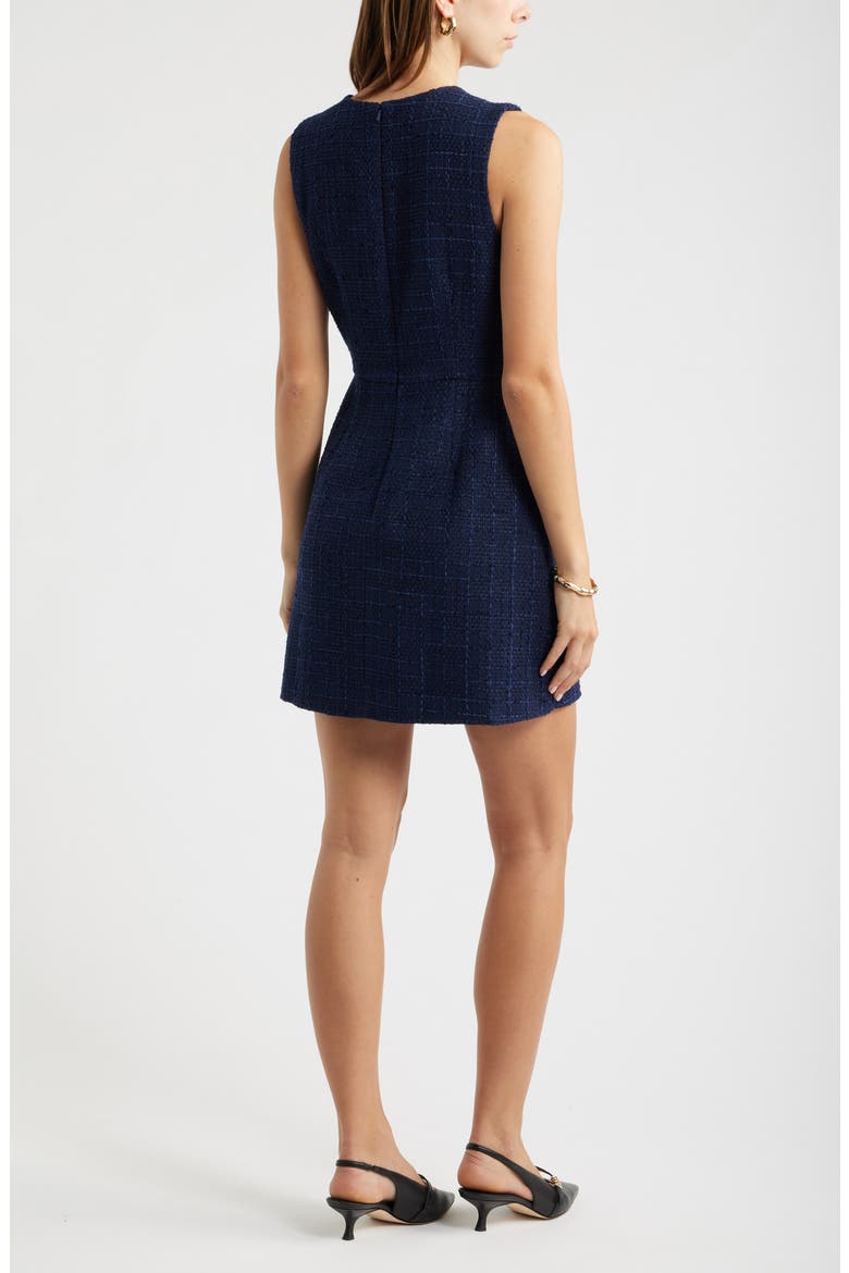 Tweed Sheath Dress, Alternate, color, NAVY TWEED