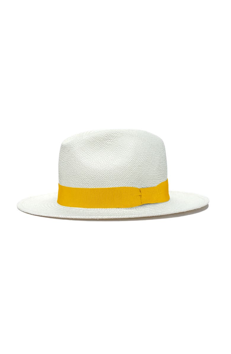 Lastelier Panama yellow straw hat, Main, color, Yellow